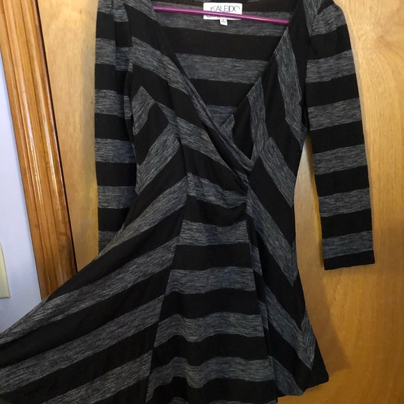 Kaleidoscope Black And Grey Shirt Dress - Picture 4 of 4